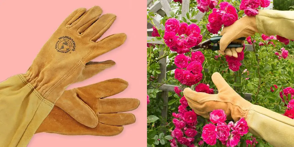 résistants aux épines HANDLANDY Gants de jardinage en cuir pour femme longs gants de jardin longueur coude 